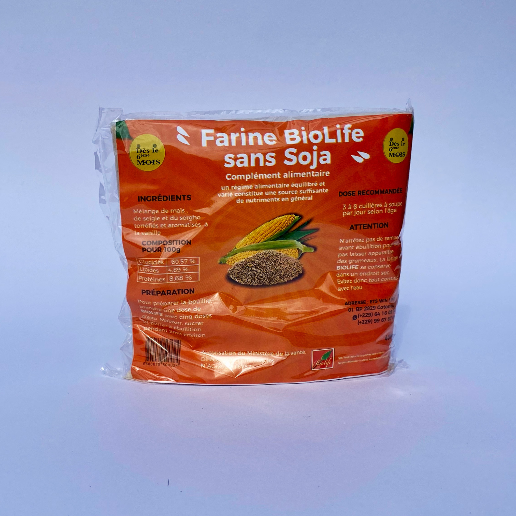 Farine Biolife sans soja